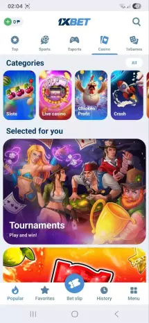 1xBet app screenshot 2